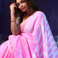 Rajwada Pink Cotton  Saree  With Unstitched Blouse for Women