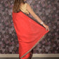 Rajwada Red Lace Embroidered Crepe Saree for Women