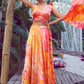 Rajwada - Pink and Yellow Stitched Lehenga