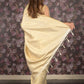 Rajwada Off White Gold Thread Woven Silk Blend Saree with Unstitched Blouse for Women
