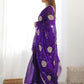 Rajwada Violet Chiffon Embroidered Elegant Saree For Women