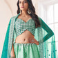 Rajwada Green Shibori Crepe Embroidered Semi Stitched Lehenga With Unstitched Blouse for Women