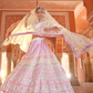 Rajwada Women White Embroidered Organza Semi Stitched Lehenga With Unstitched Blouse
