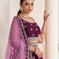 Rajwada Wine Georgette Embroidered Semi Stitched Lehenga With Unstitched Blouse for Women