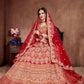 Rajwada Red Art Silk Embroidered Semi-Stitched lehenga For Women