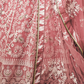 Rajwada Women Pink Embroidered Soft Net Semi Stitched Lehenga With Unstitched Blouse