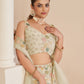 Rajwada White Net Embellished Semi Stitched Lehenga With Unstitched Blouse for Women