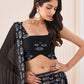 Rajwada Black Georgette Embroidered Semi Stitched Lehenga With Unstitched Blouse for Women