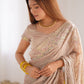Rajwada Peach Crush Embellished Saree With Unstitched Blouse For Women