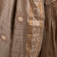 Rajwada Women Grey Silk Blend Woven Saree With Unstitched Blouse