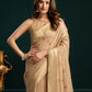 Rajwada Beige Cotton Blend Printed Saree For Women