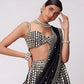Rajwada Black Organza Silk Embellished Semi-Stitched lehenga For Women