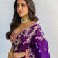 Rajwada Blue Georgette Embellished Saree For Women