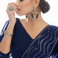 Rajwada Women Dark Blue Georgette Saree With Unstitched Blouse