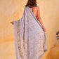 Rajwada Grey Georgette Embroidered Saree With Unstitched Blouse For Women