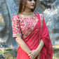 Rajwada Red Sequins Embroidered Satin Rangoli Saree with Stitched Blouse for Women