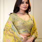 Rajwada Yellow Organza Printed Stitched Lehenga For Women