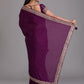 Rajwada Purple Embroidered Art Silk Saree With Unstitched Blouse For Women