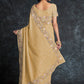 Rajwada Beige Embroidered Georgette Saree With Unstitched Blouse For Women