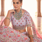 Rajwada Women Grey Embroidered Crepe Semi Stitched Lehenga With Unstitched Blouse