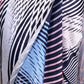 Multicolor Silk Blend Digital Stripes Print Saree With Unstitched Blouse