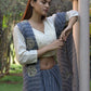 Rajwada Grey Embroidered Simmar Saree with Unstitched Blouse for Women