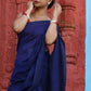 Rajwada Royal Blue Cotton  Saree  With Unstitched Blouse for Women