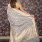 Rajwada Grey Woven Silk Blend Saree With Unstitched Blouse For Women