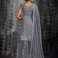 Rajwada Women Stylish Embroidered Grey Georgette Stitched Kurta Set