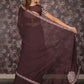 Rajwada Burgundy Georgette Embroidered Saree With Stitched Blouse For Women