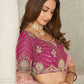 Rajwada Pink Net Embroidered Semi Stitched Lehenga With Unstitched Blouse for Women