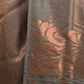 Grey Silk Blend Woven Saree With Unstitched Blouse
