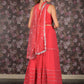 Rajwada Pink Mirror and Sequins Embroidered Georgette Stitched Lehenga with Stitched Blouse for Women