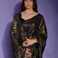 Rajwada Black Embellished Georgette Saree With Unstitched Blouse For Women