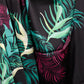Black Soft Crepe Leaf Print Saree With Unstitched Blouse