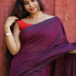 Rajwada Dark Purple Cotton  Saree  With Unstitched Blouse for Women