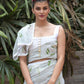 Rajwada Grey Printed Chiffon Saree with Unstitched Blouse for Women