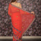 Rajwada Red Embroidered Chiffon Saree Without Blouse for Women