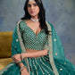 Rajwada Teal Green Art Silk Embellished Semi-Stitched lehenga For Women