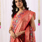 Rajwada Red Silk Blend Printed Saree For Women