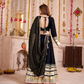 Rajwada Black Viscose Cotton Embroidered Semi-Stitched Lehenga Choli For Women