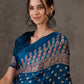 Rajwada Teal Blue Silk Blend Printed Elegant Saree For Women