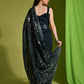 Rajwada Dark Green Embellished Georgette Saree With Unstitched Blouse For Women