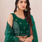 Rajwada Green Net Embroidered Semi Stitched Lehenga With Unstitched Blouse for Women