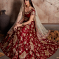 Rajwada Women Maroon Embroidered Semi Stitched Lehenga With Unstitched Blouse