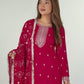 Rajwada Pink Silk Blend Embroidered Kurta Set For Women