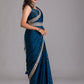 Rajwada Navy Blue Embroidered Art Silk Saree With Unstitched Blouse For Women