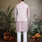Rajwada Lavender Silk Blend Embellished Kurta For Men
