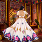 Rajwada White Silk Blend Printed Semi-Stitched Lehenga For Women
