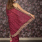 Rajwada Purple Printed Chiffon Saree Without Blouse for Women